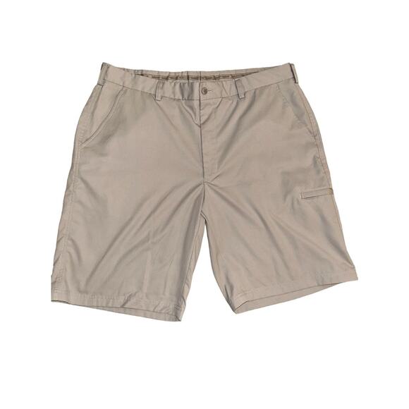 Pebble Beach Shorts Mens 38 Performance Light Gray Golf Flat Front Tech Pocket - Picture 1 of 7